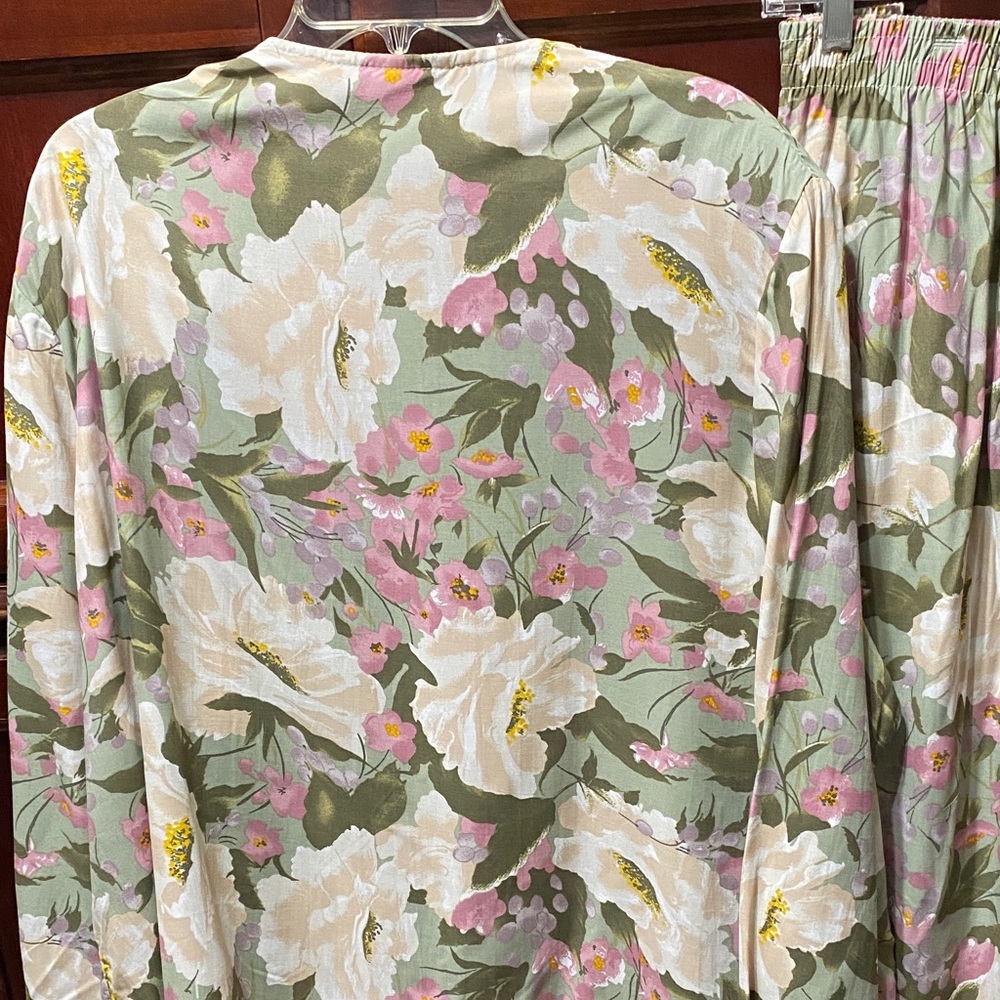 Venezia vintage Floral pantsuit Set with Lace Trim plus size 26/28 - Picture 16 of 17